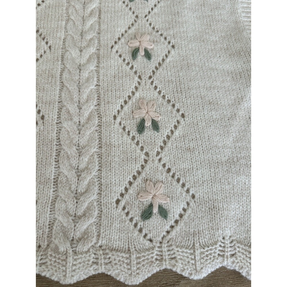 NWT Sincerely Jules VTG Crop Sleeveless Sweater Vest Floral Grannycore size XL - Picture 4 of 7